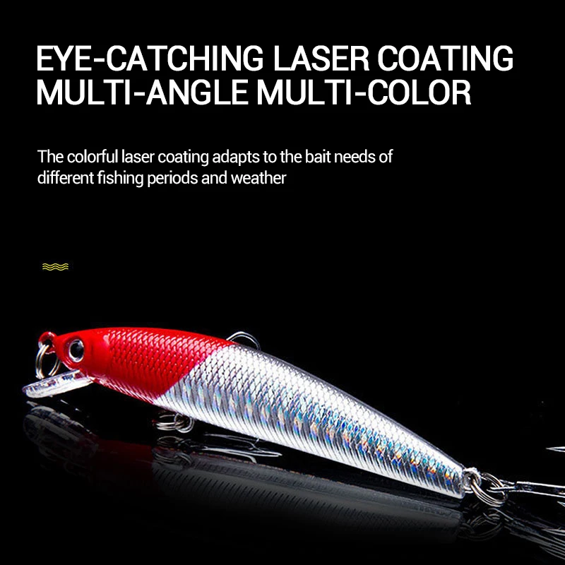 Señuelo de pesca duro flotante Minnow, cebo falso de plástico para agua de mar, Wobbler Swimbait, aparejos de pesca, 8,5 cm, 7,5g - imagen 4