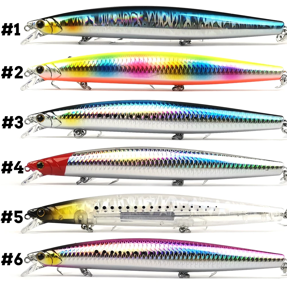 Señuelo de pesca flotante de mar, 32,5g, 163F, peso de tungsteno de 163mm, cebos duros de agua salada para Lucio, aparejos de cebo Artificial de mar - imagen 3