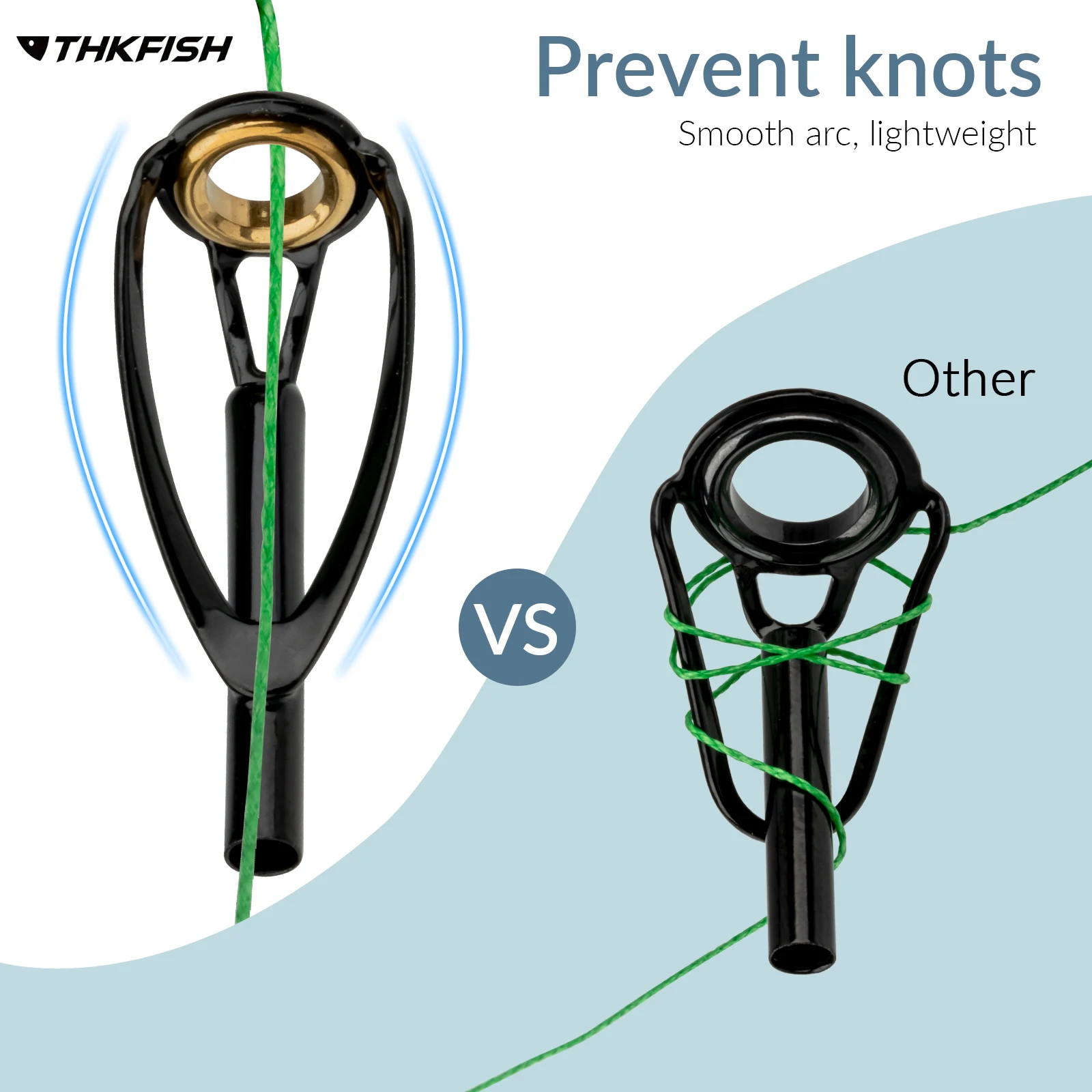 THKFISH-Kit de reparación de puntas para caña de pescar, juego de anillos guía de acero inoxidable, Kits de reemplazo superior para caña de pescar de 1,2-3,2mm, 50 Uds. - imagen 2