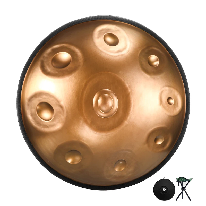 Hluru Handpan 440HZ Pantam Drum 10 notas D menor 22 pulgadas glucófono nitruración mano Pan tambor yoga meditación tambor Musical - imagen 3