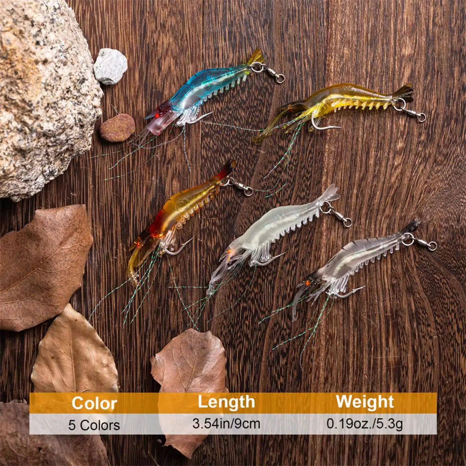 Señuelo de gambas de camarones de simulación suave y luminosa Goture, 5,3g/6,7g con anzuelo afilado, aparejos artificiales de alta realidad, Ascesorios de Pesca - imagen 3