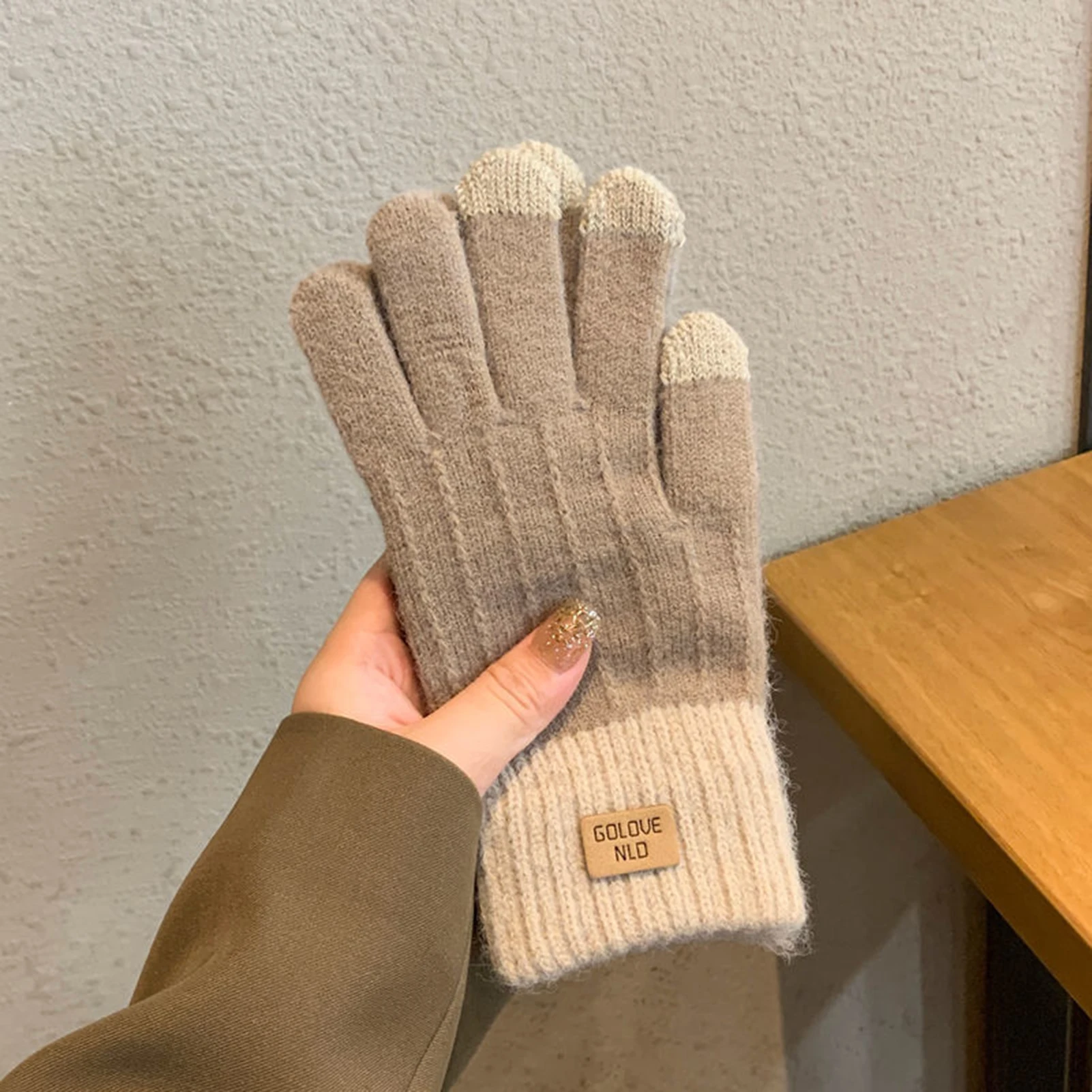 Guantes de pesca de invierno, guantes de punto de felpa gruesos para hombres y mujeres, ciclismo al aire libre, pesca, Camping, senderismo, manoplas cálidas - imagen 5