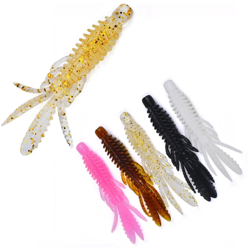 10 Uds. Señuelo blando flotante de camarones con anzuelo de manivela Ned Rig Drop Shot para lubina, pesca en tierra negra, cebo Artificial de gusano blando - imagen 3