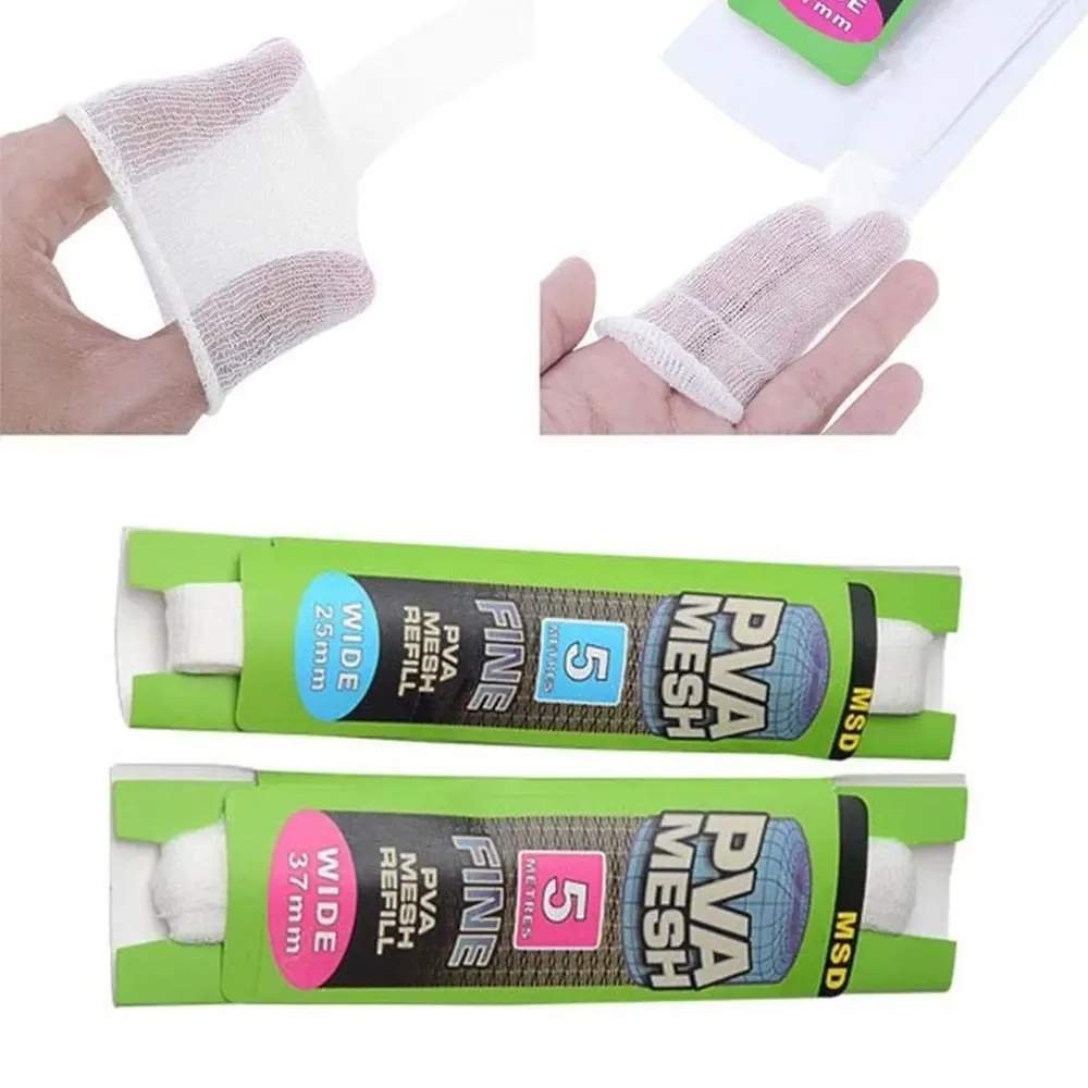 Bolsa de malla PVA Soluble, 5M, recarga de alimentador de carpa, Señuelos de Pesca, aparejo de repuesto, gancho, bolsas para envolver cebo, 25mm, 37mm, accesorios de pesca - imagen 4