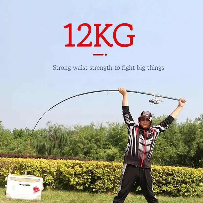 Caña de pescar Ultra dura de carbono para peces grandes, 2,1-4,5, caña de mar giratoria, varilla telescópica de surf, caña de lanzamiento lejano, peso de cebo 50-200g - imagen 4