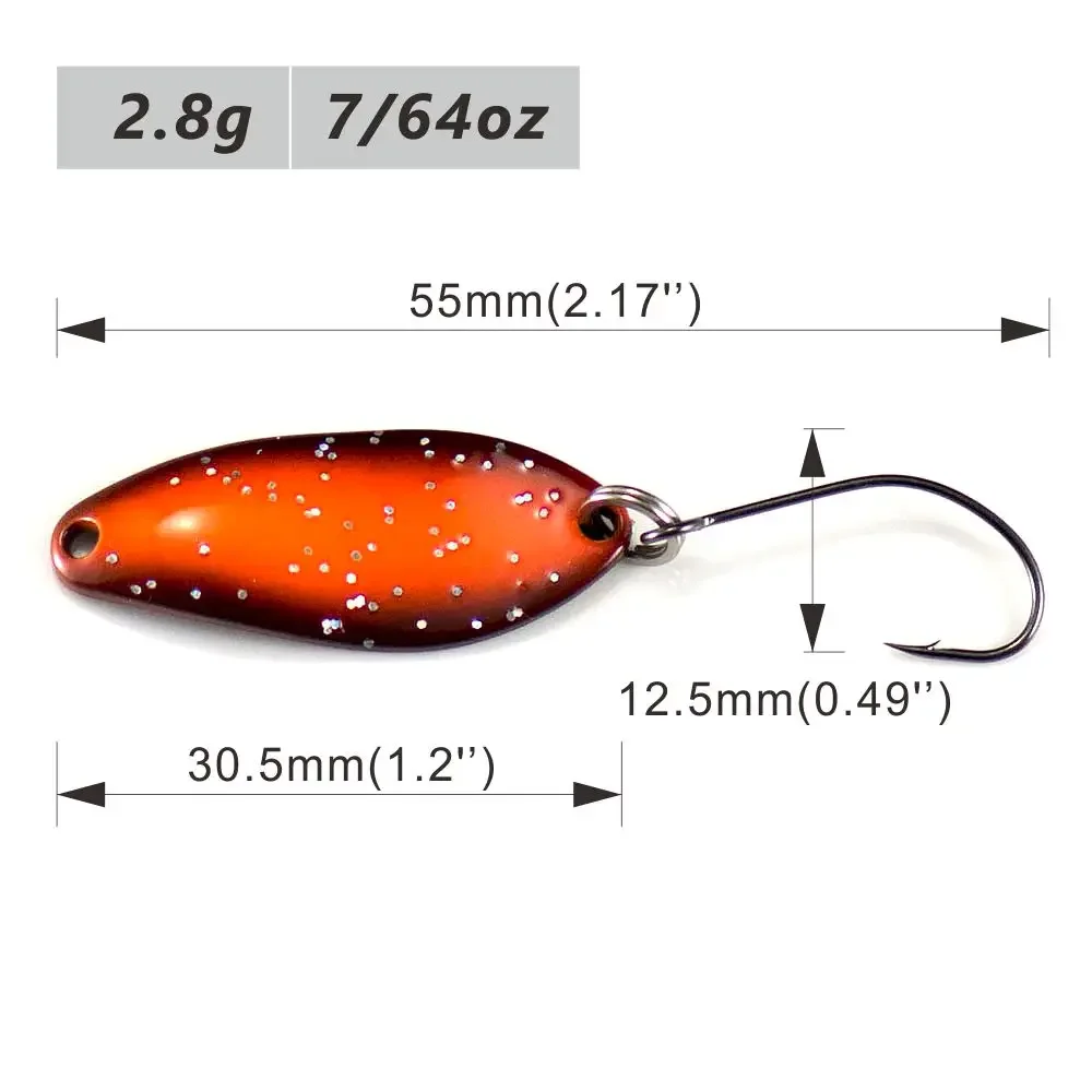 Cuchara de fundición Countbass tamaño 30,5x12,5mm, 2,8g 7/64oz agua dulce salmón trucha Lucio lubina Metal latón Señuelos de pesca cebo de pescado - imagen 4
