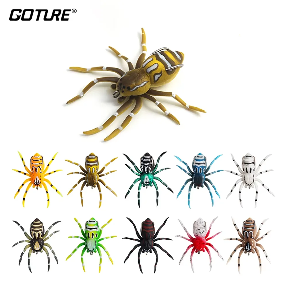 Goture Señuelo de Pesca Araña Goma Suave – Cebo Agua Dulce y Salada