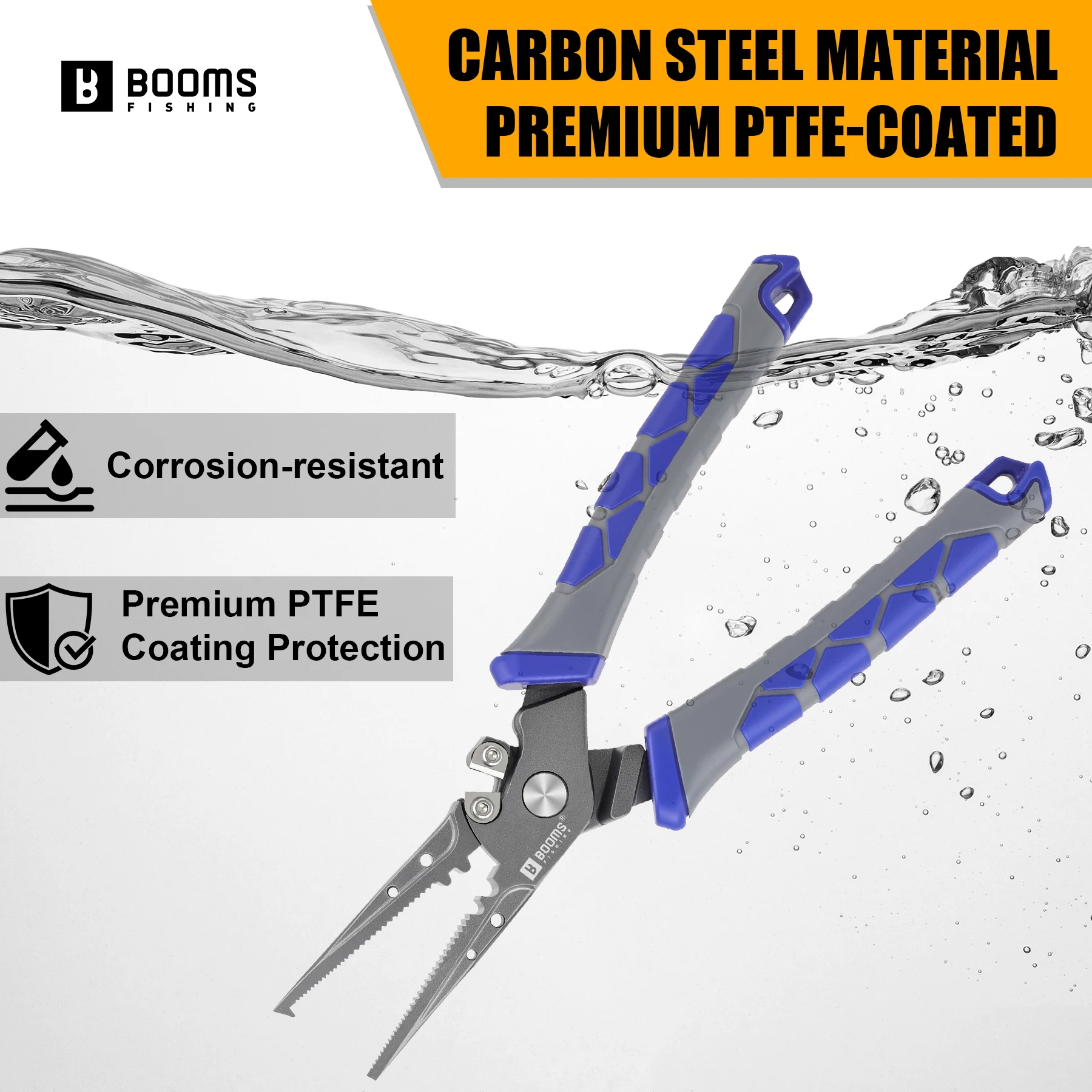 Booms-Alicates de pesca de acero al carbono, cortadores de línea trenzada multifuncionales, alicates removedores de anzuelos, herramientas de aparejos de pesca - imagen 4