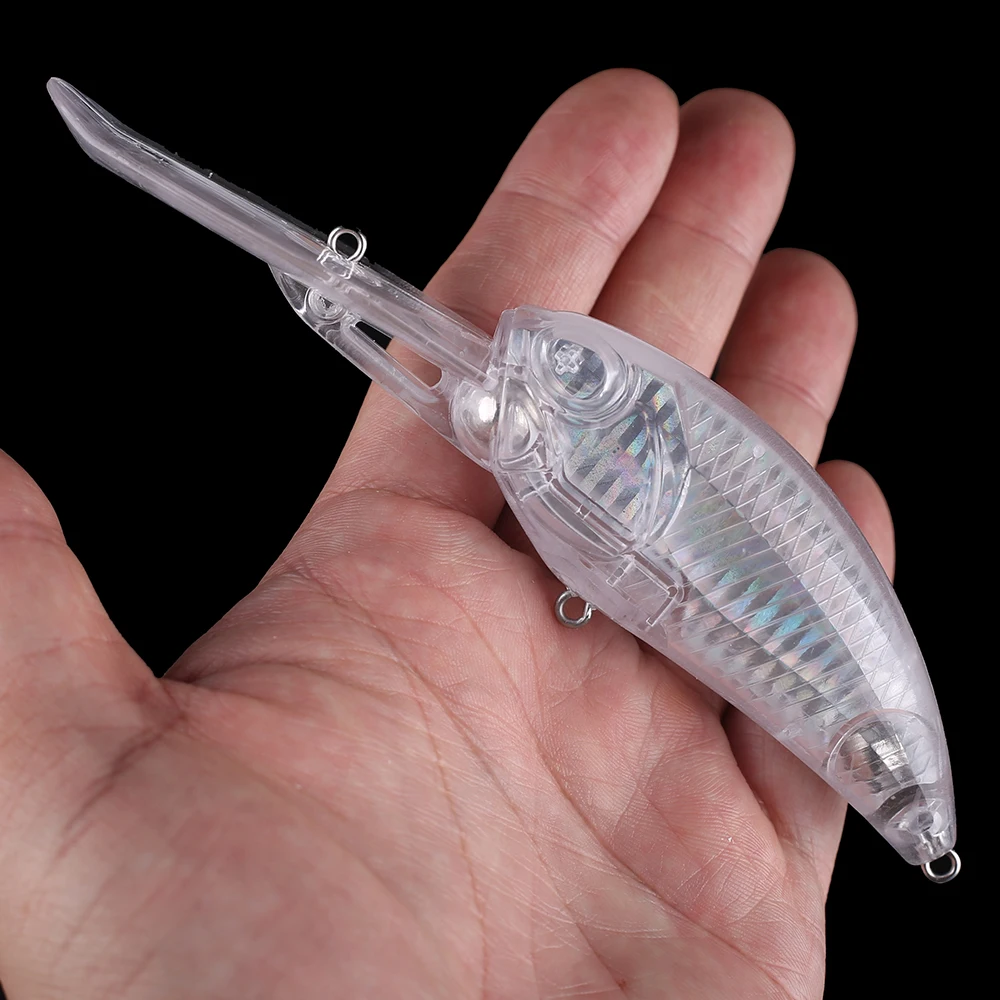 Chan'sHuang, 10 Uds., sonajero de cebo en blanco sin pintar, hoja de aluminio de Crankbait para buzo profundo en el interior, señuelo de pesca Artificial hecho a mano DIY - imagen 5