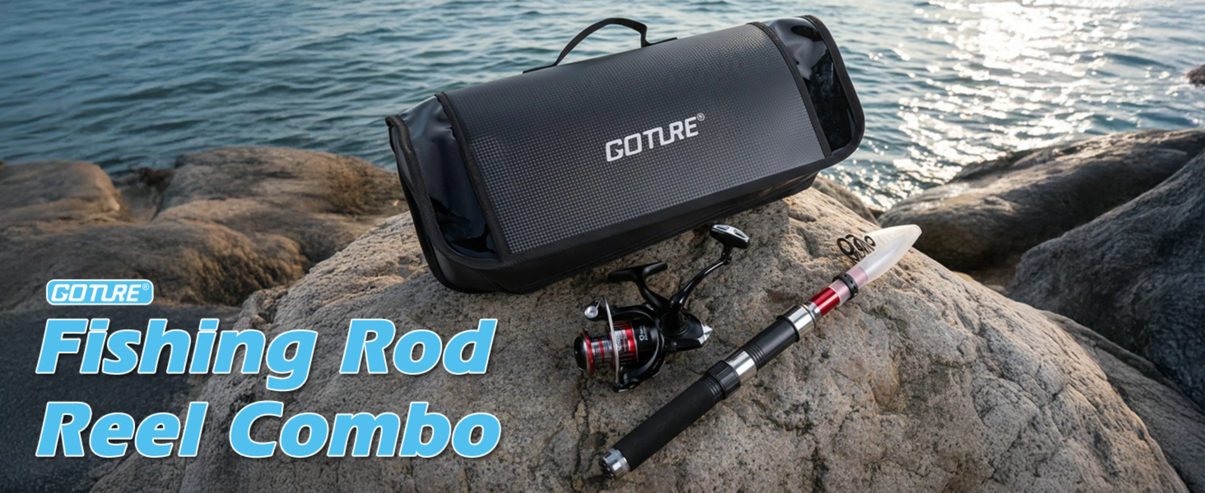 Goture-Kit combinado de carrete de caña de pescar, caña de pescar telescópica de carbono de 1,8-2,7 m, mango ABS, carrete giratorio serie 3000, bolsa impermeable - imagen 5