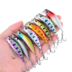 8 Uds Wobblers que se hunden Señuelos de pesca trucha cebo duro de plástico Artificial Crankbait aparejos de pesca de lubina ﻿