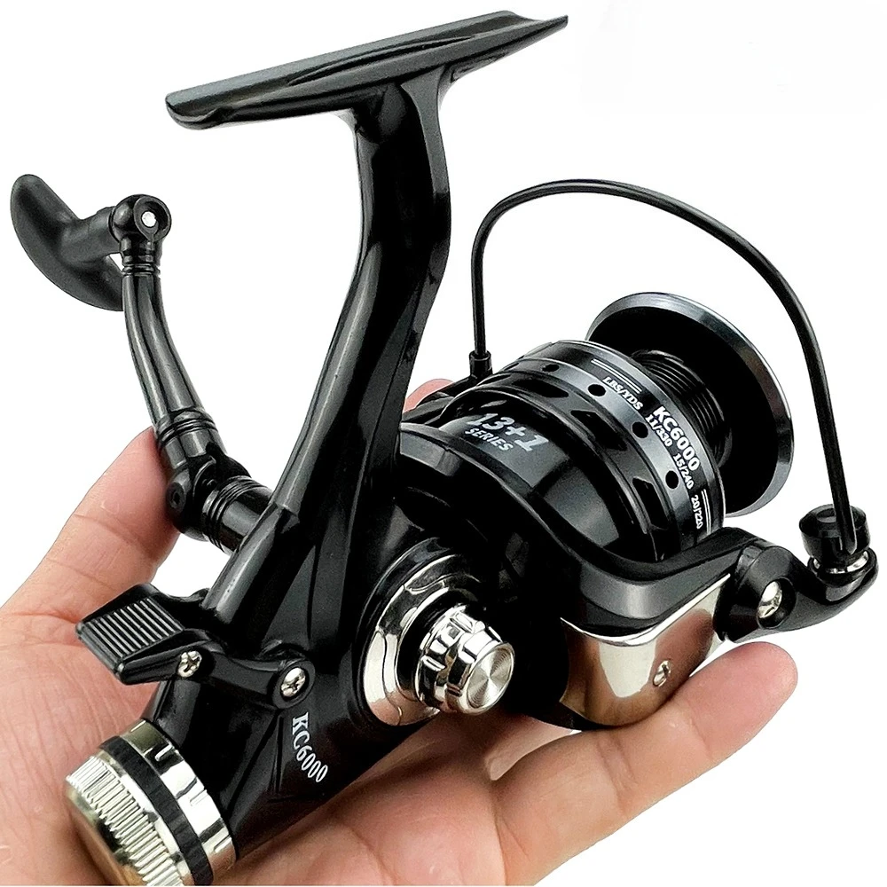 Carrete de pesca, rueda de pesca de carpa, sistema de freno doble delantero y trasero, carretes giratorios serie 3000 5000 6000, bobinas giratorias suaves - imagen 4