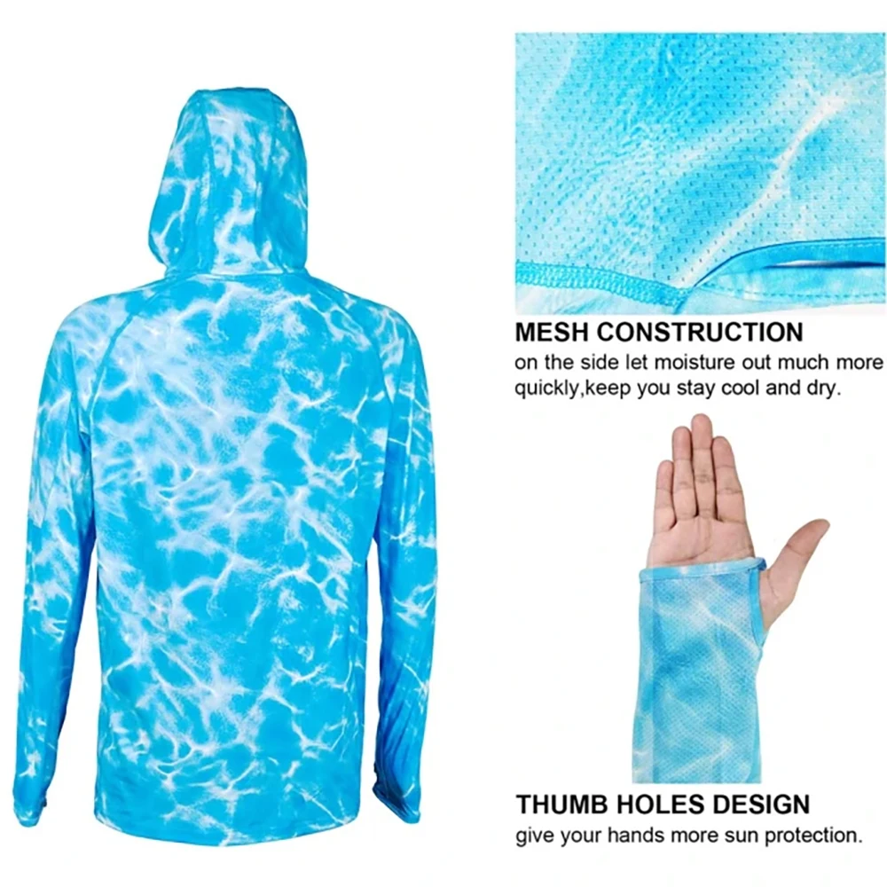 Camiseta de pesca de manga larga con protección solar UPF50+, tela transpirable y de secado rápido para hombres y mujeres - imagen 4