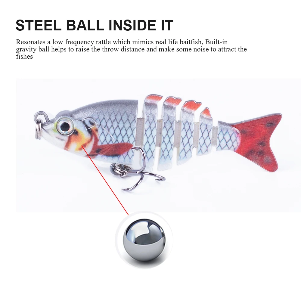 Mini señuelo de pesca Artificial con múltiples articulaciones, 6cm/4,7g, Wobbler, Swimbait, Crankbaits realistas, cebo duro, herramientas de pesca - imagen 5