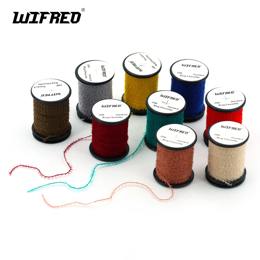 Wifreo 20 metros/carrete estándar Bug chenilla pesca con mosca atado Material fibra sintética fina para insectos ninfa costilla Abdomen cuerpo - imagen 2