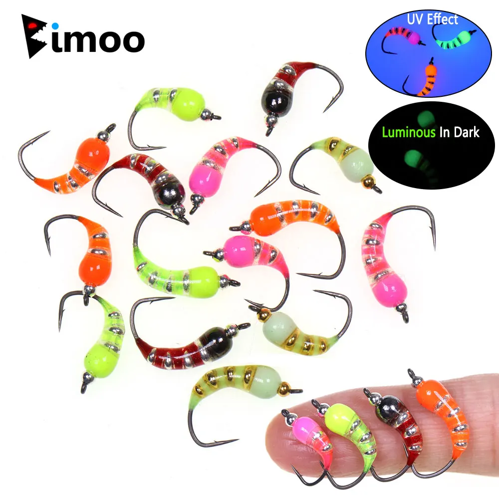 Señuelos de pesca en hielo, 5 uds., cabeza de cuentas de latón de hundimiento rápido, gusano, Scud, Ninfa, mosca Caddis Pupa, mosca húmeda, trucha, grayling # 6 # 8 # 10 # 12