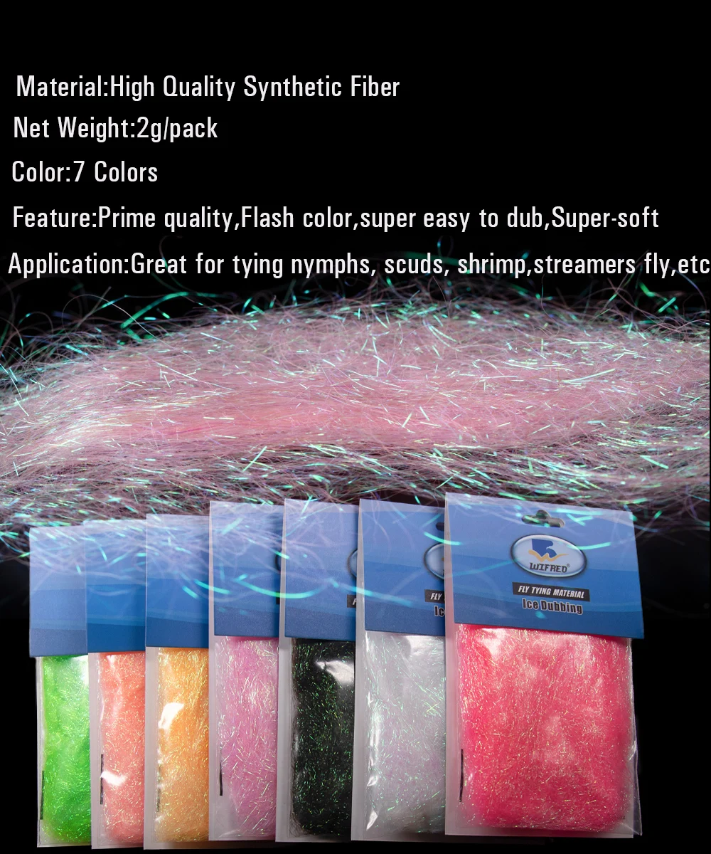 ICERIO-Material de atado de moscas, ondulación, dobladillo de hielo, fibra sintética para camarones, Scud, ninfa, cuerpos, colas de ala para trucha, fabricación de moscas - imagen 2