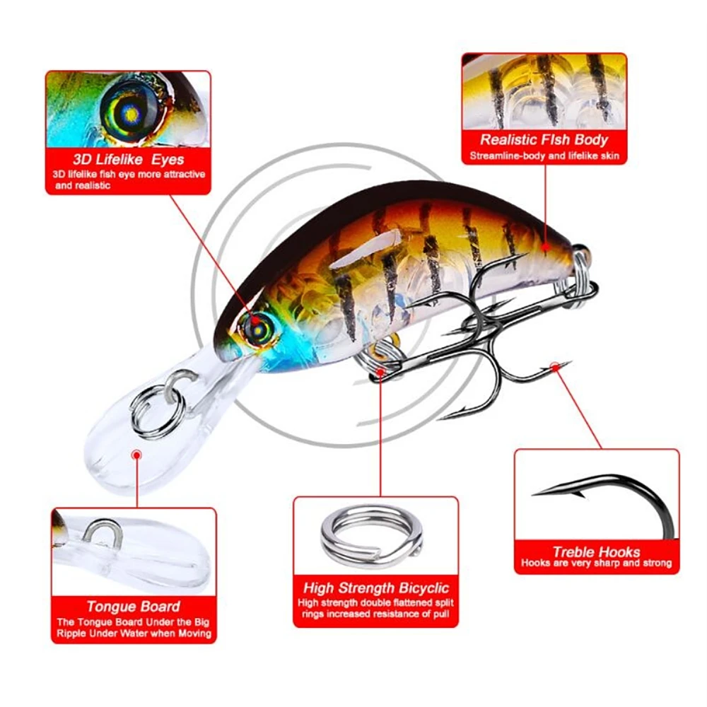 Wobblers Señuelo Minnow Crankbait – Cebo para carpa y lubina - imagen 4