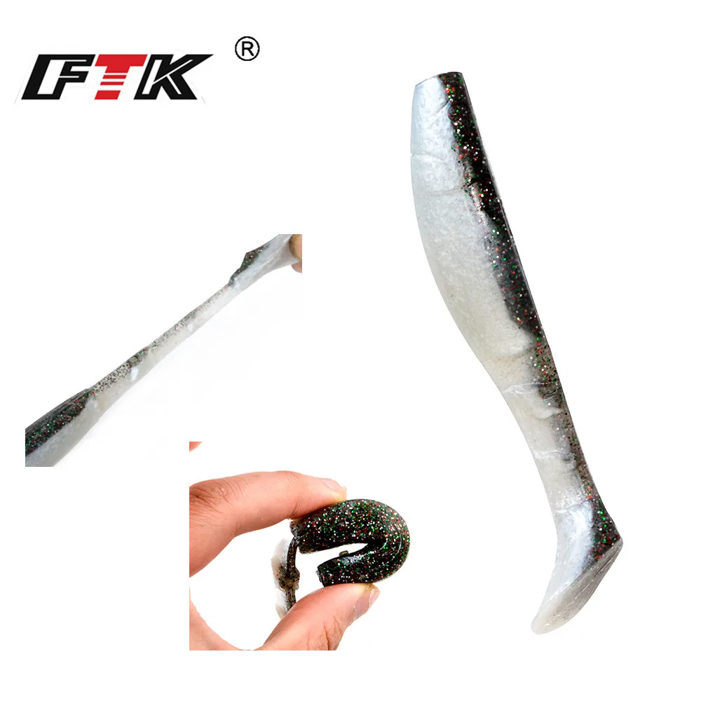 FTK-Señuelos de Pesca de gusano blando, anzuelo de plantilla, cebo de silicona, pez de mar, Pva, Swimbait, Wobblers, bueno para pesca de lubina, cebo Artificial, 8cm, 10cm - imagen 4