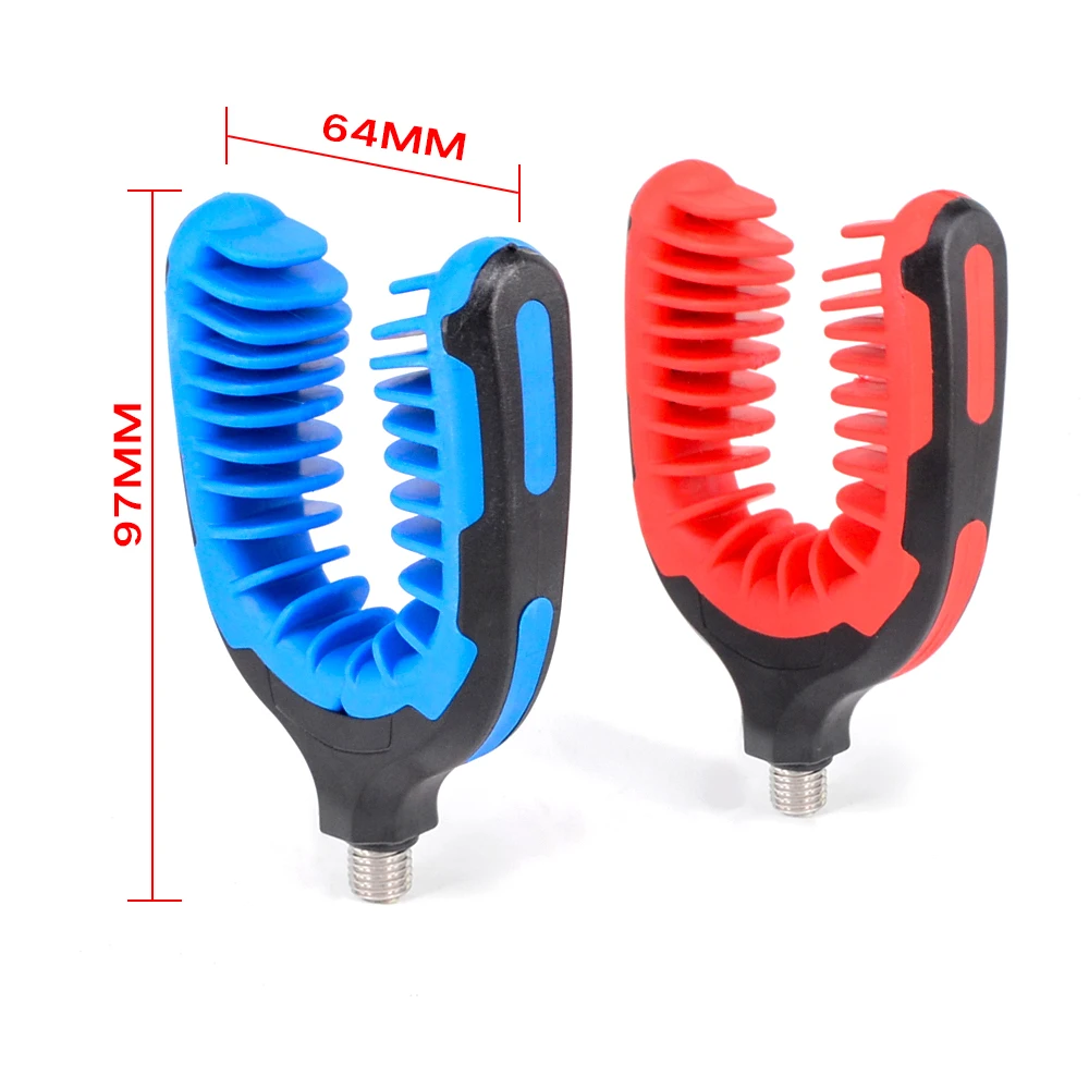 Hirisi-caña de pescar de carpa, cabezal de descanso, pinza de goma para alarma de pesca y barra de zumbido, soporte para caña de pescar, accesorios de pesca AC131 - imagen 4