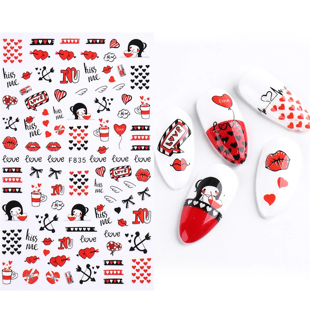 Pegatina de llave y cerradura de piezas para uñas, collar de corazón plateado de Metal de San Valentín, accesorios de dijes de decoración de uñas, 1/2 - imagen 4