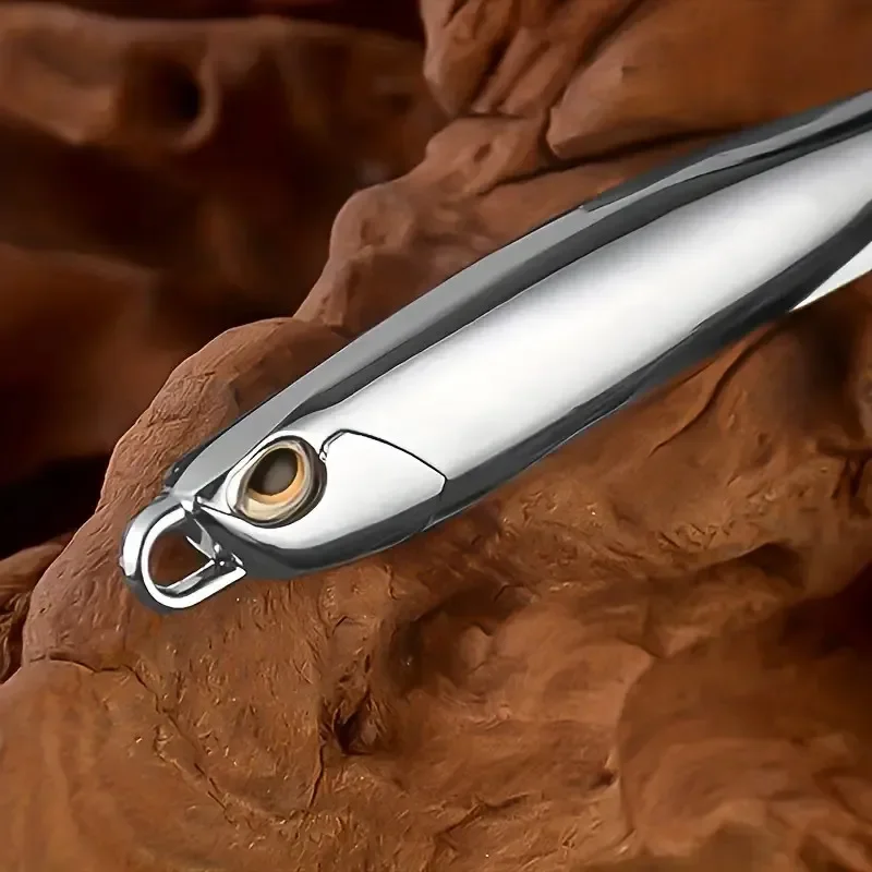 5 unids/caja de Señuelos de Pesca con plantilla de lentejuelas giratorias de Metal de hundimiento rápido galvanizado plateado duradero para pesca en agua dulce y salada - imagen 5