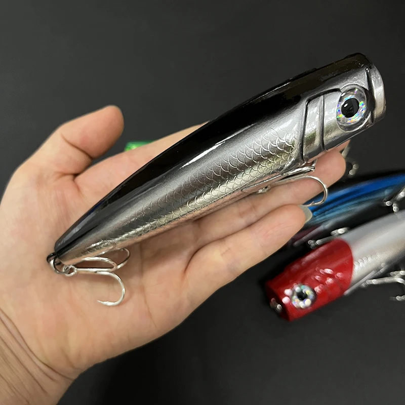 Señuelo de pesca Poppers grandes de 13cm y 58g, superficie de arrastre de agua salada de mar, cebo Artificial para lubina, atún, Topwater, Swimbait, accesorios de pesca - imagen 2