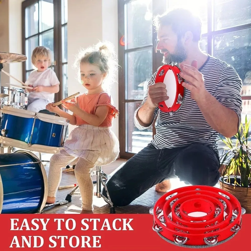 Tambor de mano metálico con jingles – percusión rítmica - imagen 2