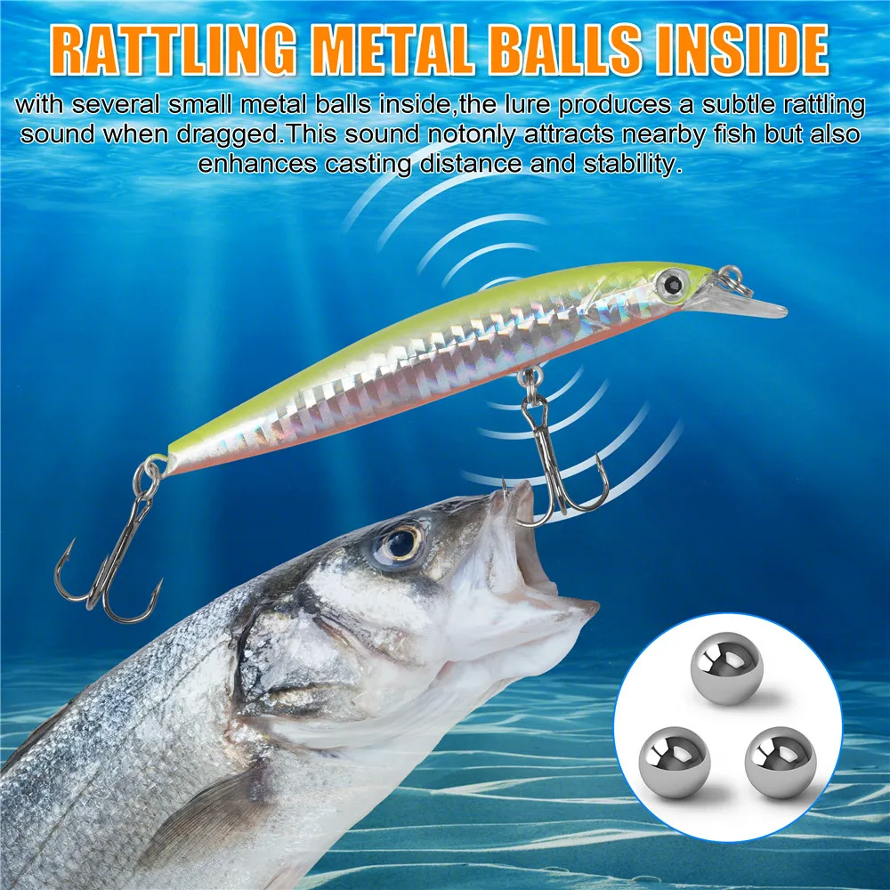 Señuelos Minnow para Lubina y Trucha – Cebos Duros de Pesca - imagen 5