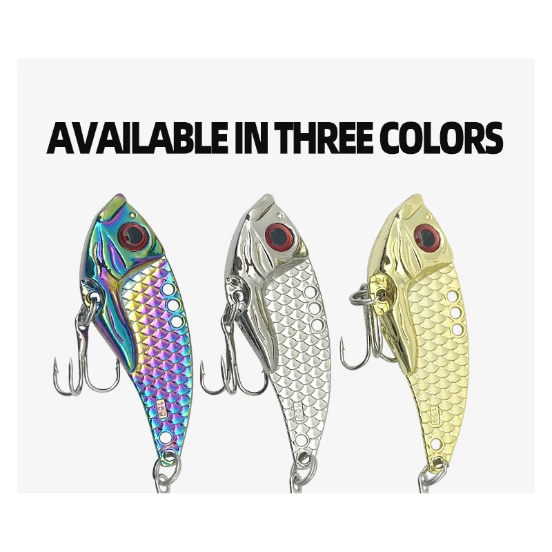 Señuelo giratorio de pesca de 2 piezas, cebo Artificial para carpa, VIB 3g-20g, capa de agua de tiro largo, vibración colorida - imagen 3