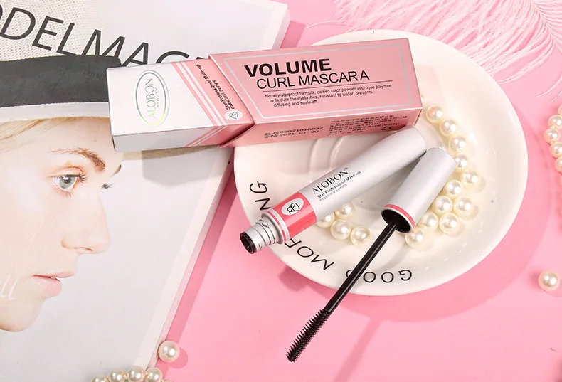 Máscara de pestañas de rizo Individual, extensión de pestañas colosal, maquillaje exprés de volumen, tinta negra, pestañas de fibra 3d de alobón, 1 unidad - imagen 4