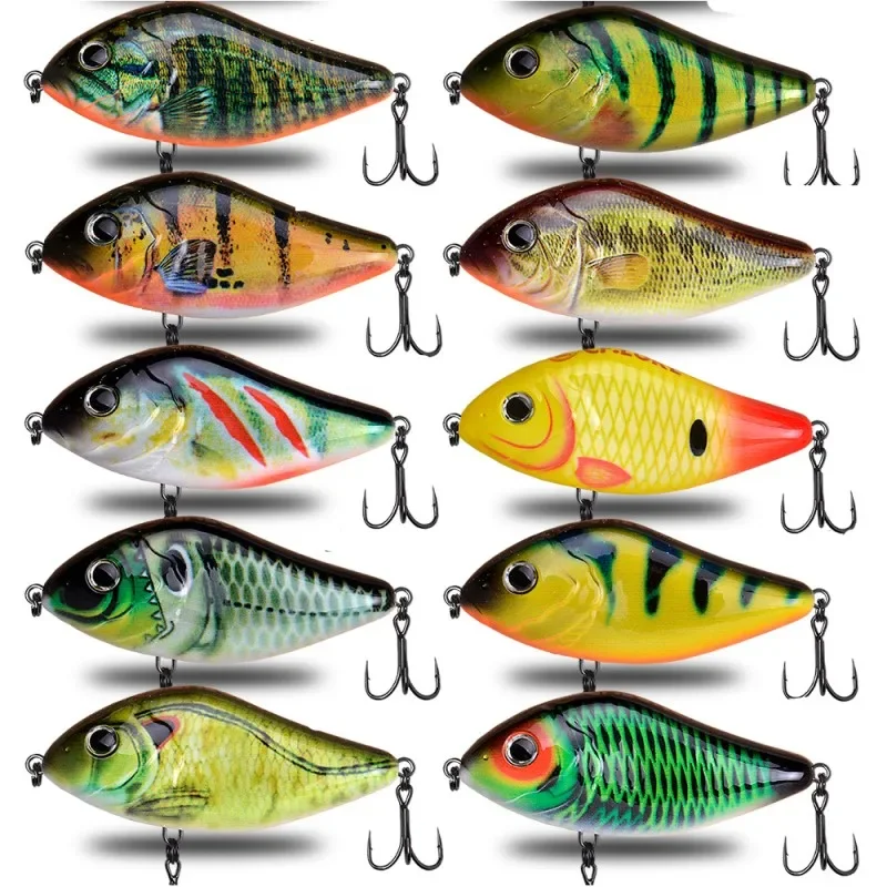 TSUYOKI Jerkbait deslizante de hundimiento lento sonido fuerte Pike Muskies pesca Crankbait Wobblers, Jerkbaits deslizantes de Salmo, 70mm, 80mm, 90mm - imagen 4