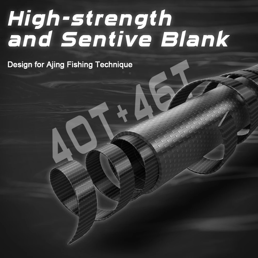 Caña de pescar MIFINE MICROBITE Ajing XUL-UL caña giratoria 2g/3g/5g pesca en roca ligera de agua salada y dulce acción rápida 40T/46T - imagen 2