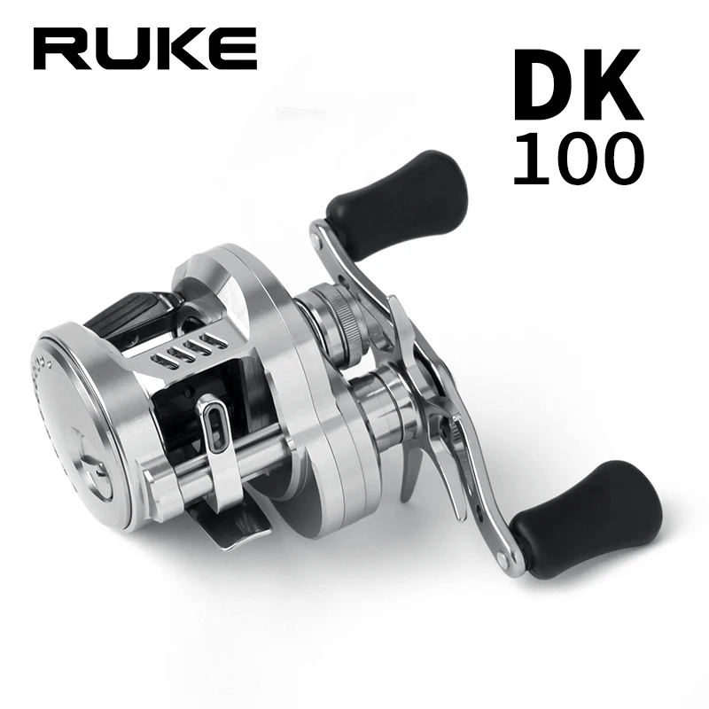 Carrete de pesca RUKE, rueda de tambores fundidos DK100/DK150/DK200, arrastre de 5/7/15kg, carretes de fundición 12 + 1BB, mango de aleación de aluminio con perillas de goma