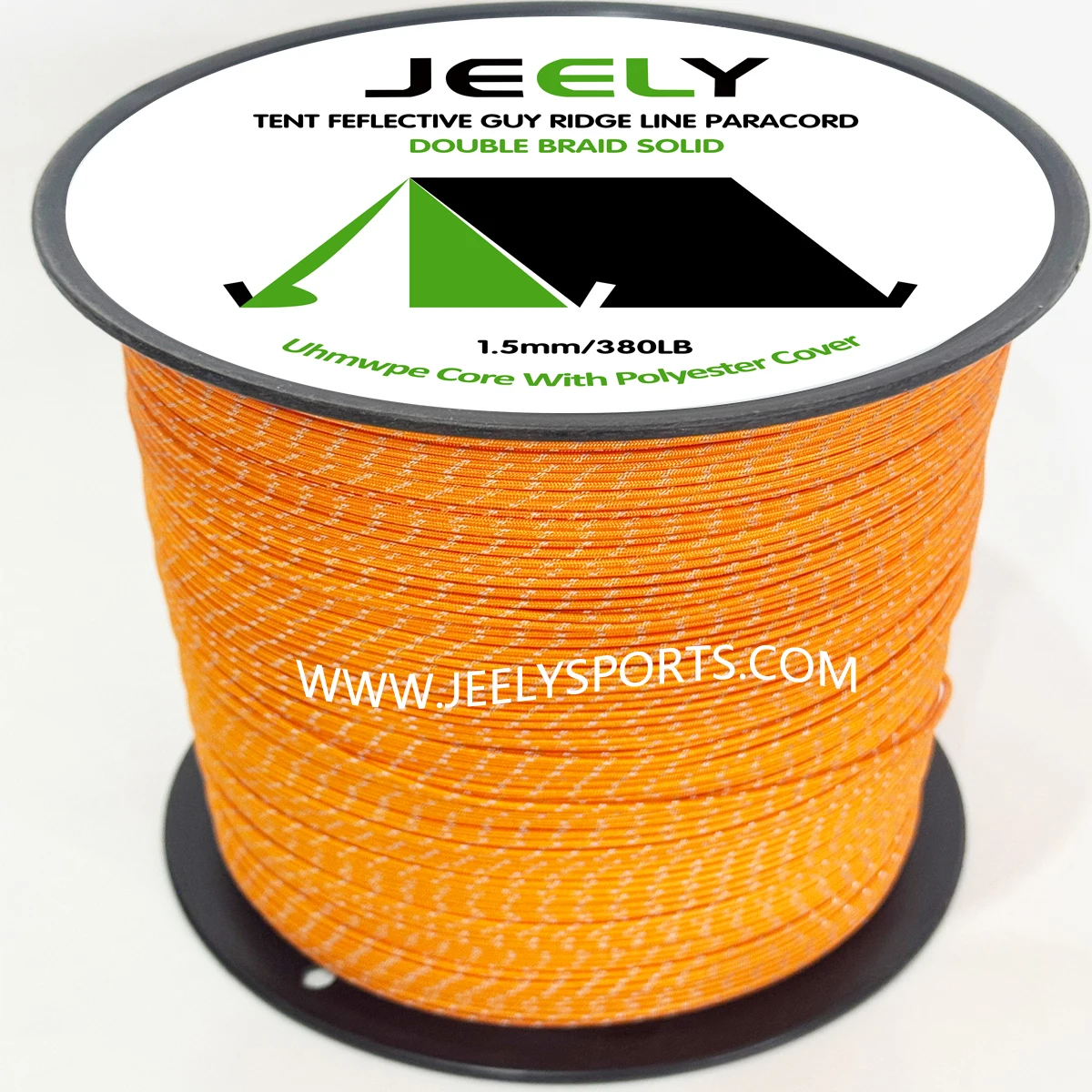 Cuerda reflectante con núcleo UHMWPE y recubrimiento de poliéster