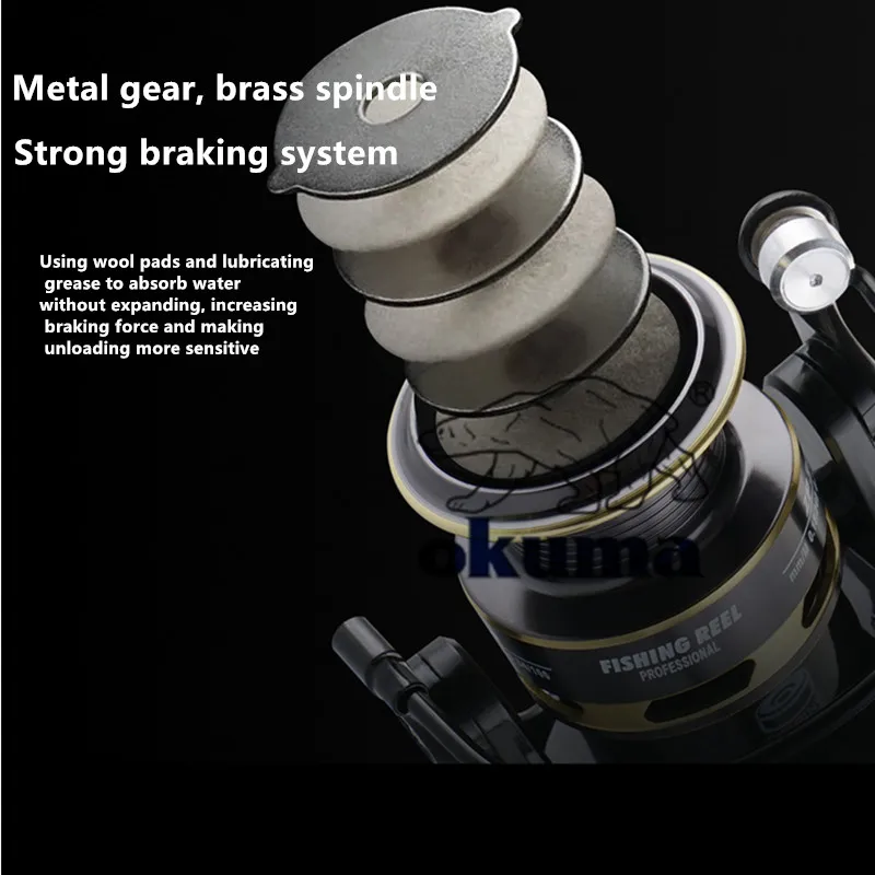 OKUMA Mini rueda giratoria 500-800 Micro rueda de pesca rueda de sedal caña de pescar en roca pesca en balsa - imagen 4