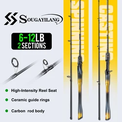 Sougayilang Caña spinning fibra de carbono para lubina y trucha