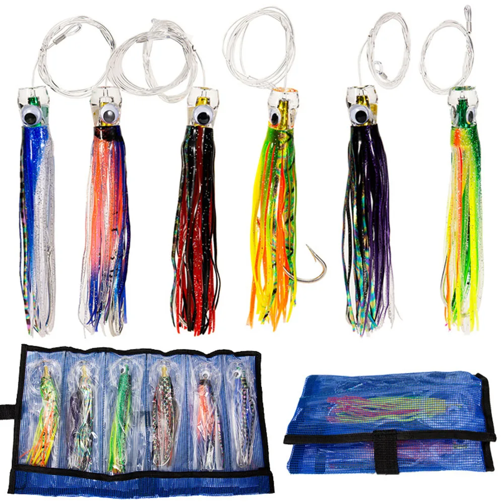 6 unids/bolsa Mahi señuelos 6 "9,8" barco de agua salada de aguas profundas cebo de pesca en alta mar para Mahi Marlin Wahoo Billfish anzuelo de pesca de gran juego - imagen 3