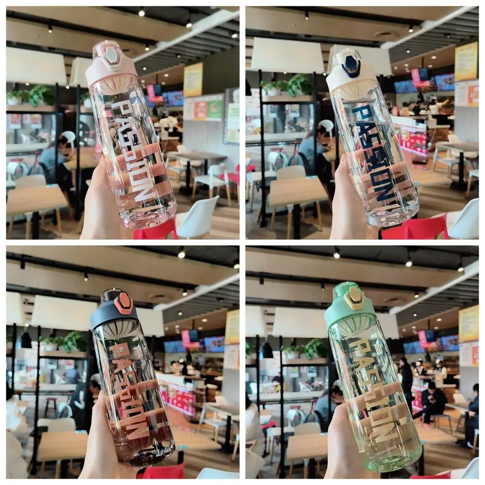 Botella de agua deportiva para PC, gran capacidad con colador de té, taza de plástico colorida, mango portátil, tipo botón, hervidor para deportes al aire libre - imagen 4