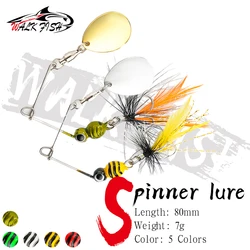 Spinner Walk Fish con Pluma de Metal – Señuelo Curvo para Lubina