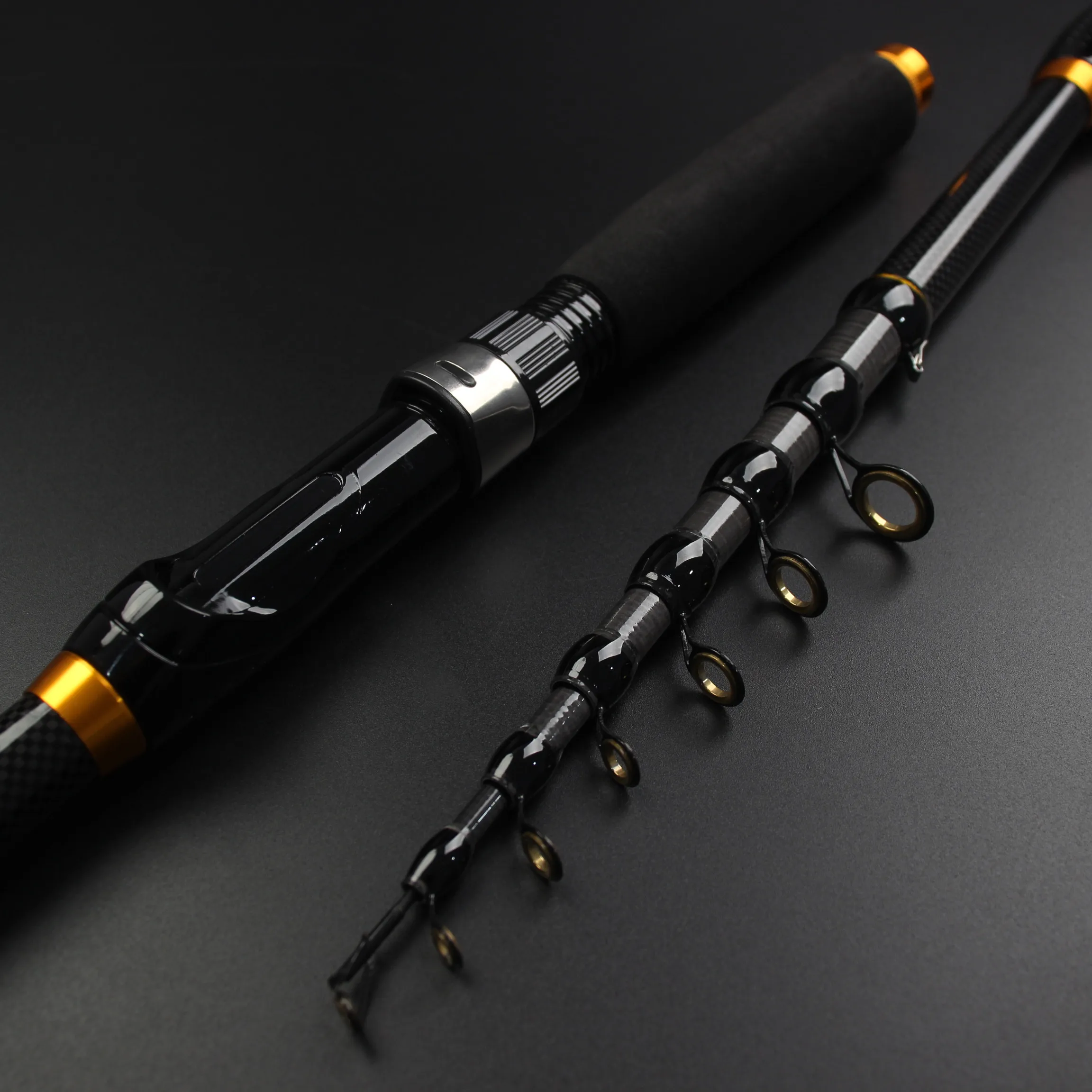 Caña de pescar de mar compacta telescópica M Power acción rápida fibra de carbono portátil para playa barco corriente lago agua dulce agua salada - imagen 2