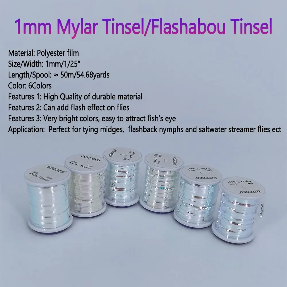 Bimoo Flashabou Mylar Plano – Oropel para montaje de ninfas - imagen 2