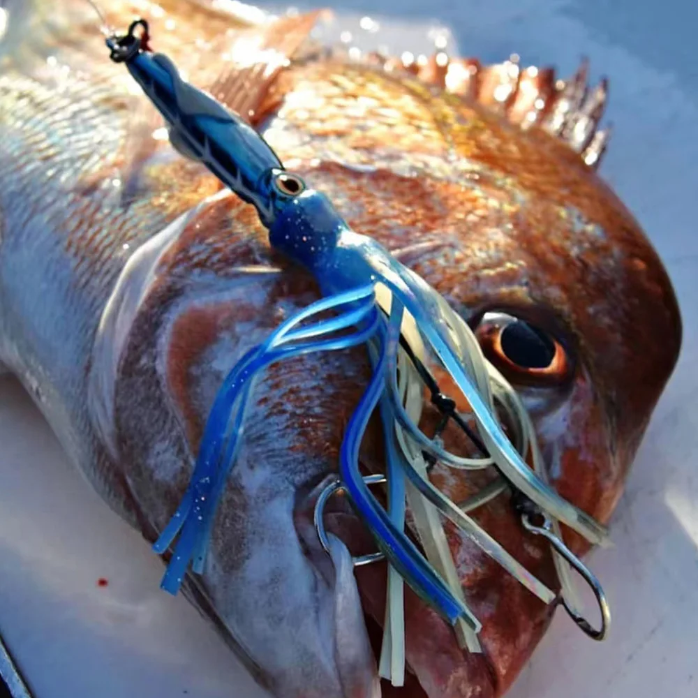 Pesca en agua salada Shore Jigging 60/100/150/200g Mahi Marlin Wahoo plantilla de paso lento señuelo plantillas de calamar de Metal cebo Artificial Vertical - imagen 2