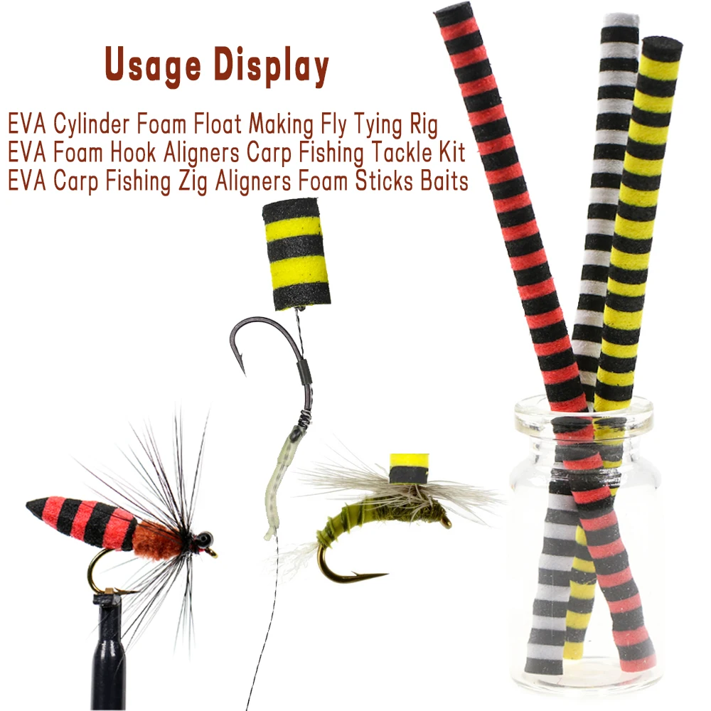 WIFREO-Palo de espuma para pesca, cilindro de espuma para atar moscas, paracaídas, mosca seca, tolva de hierba, Material de atado de moscas, 4,5-5mm - imagen 5