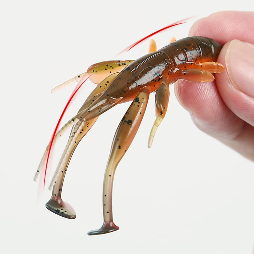 ZUKIBO-señuelo de camarón suave, cebo Artificial de langosta, cola de cangrejo, aparejo flotante Ned, aparejos de pesca de lubina y agua salada, 10 Uds. - imagen 3