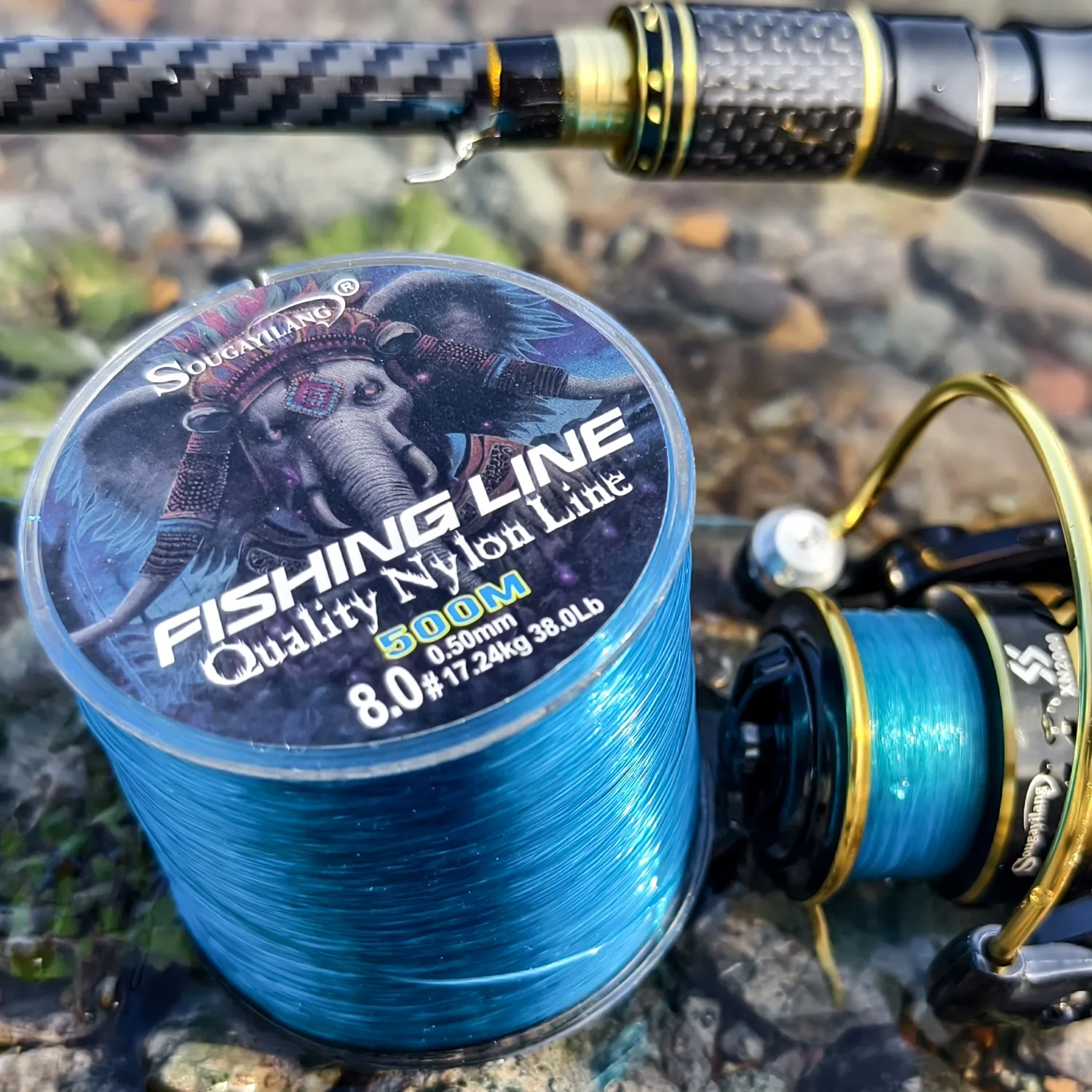 Sougayilang-sedal de Pesca de nailon de 500m, arrastre máximo de 7-38LB, revestimiento de monofilamento japonés, aparejos de Pesca de carpa - imagen 4