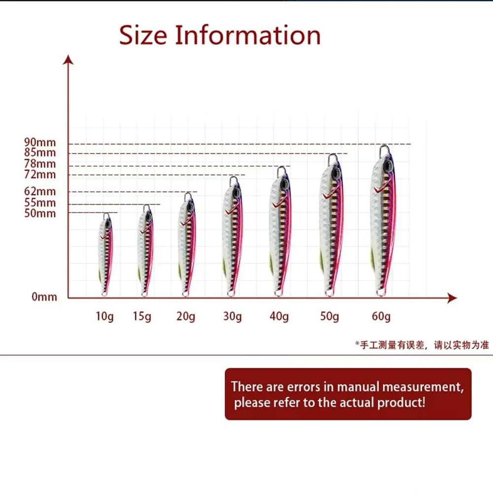 Señuelo de Pesca de Metal, anzuelo de fundición larga, cuchara Wobbler, 20g, 30g, 40g, 60g, 4 unidades por lote - imagen 3
