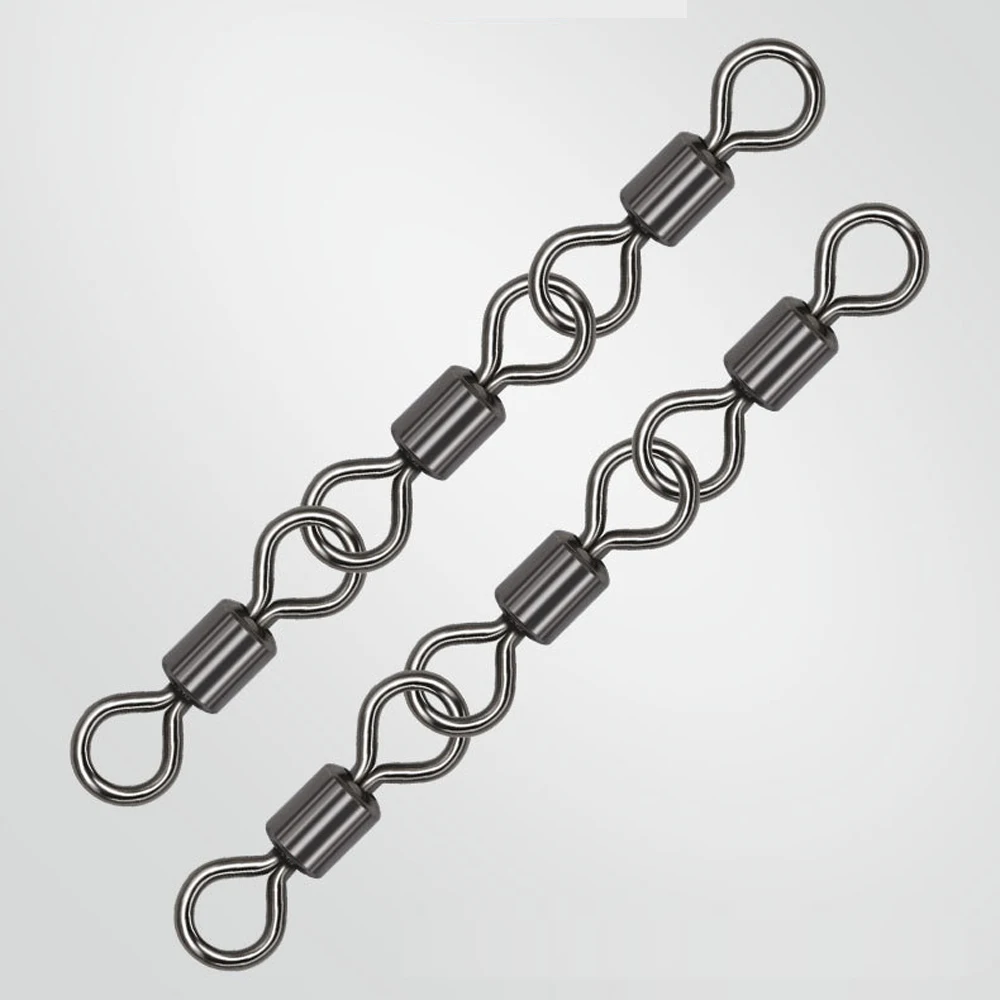 Giratorios triples con clip conector para pesca en agua salada - imagen 2