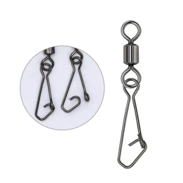 50 Uds conector de pesca barril giratorios Snap Rolling giratorio para anzuelo enlace pesca señuelo Accesorios - imagen 2