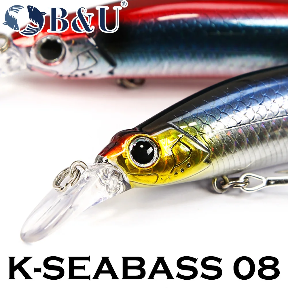 B & U-Señuelo de pesca de agua salada de tungsteno, piscardo de flotación lenta, lanzamiento largo, plásticos artificiales, cebos duros, platija de lubina, 110mm, - imagen 3